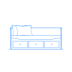 Furniture Daybeds Outline Icon Svg Set, Free Vectors File